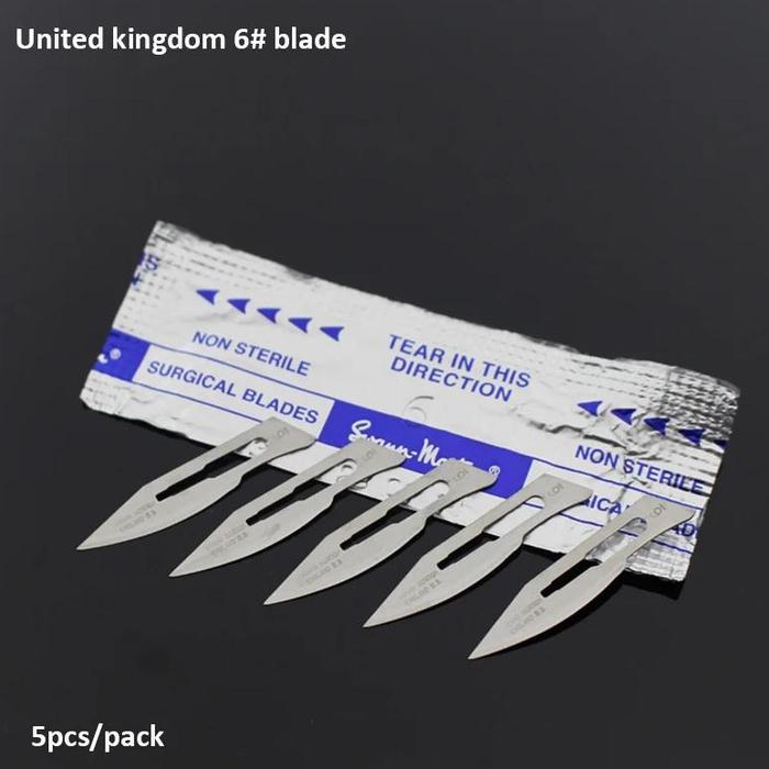 Gambar IMPORT JYRKIOR UK SWANN MORTON CARBON STEEL SCALPEL SURGICAL BLADE FOR MOBILE PHONE PROTECTOR FILM FINGERPRINT CABLE REPAIR CUT TOOLS - No.6 blade 5pcs dari Marbles Stores undefined Tokopedia