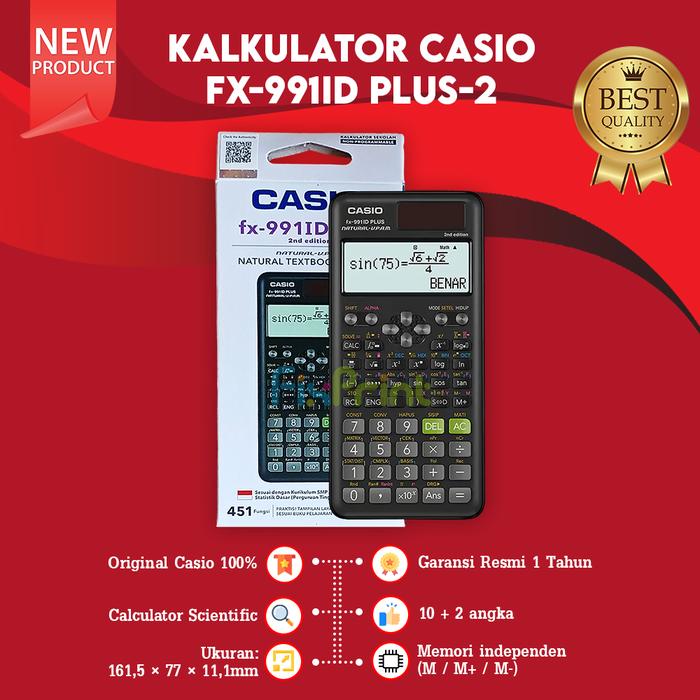 Gambar Kalkulator Casio fx-991ES plus-2 Calculator Scientific Kalkulator Ilmiah Standar fx-991ES PLUS-2 Original Pink Hitam Biru - fx-991ID dari FixPrint Plus undefined Tokopedia