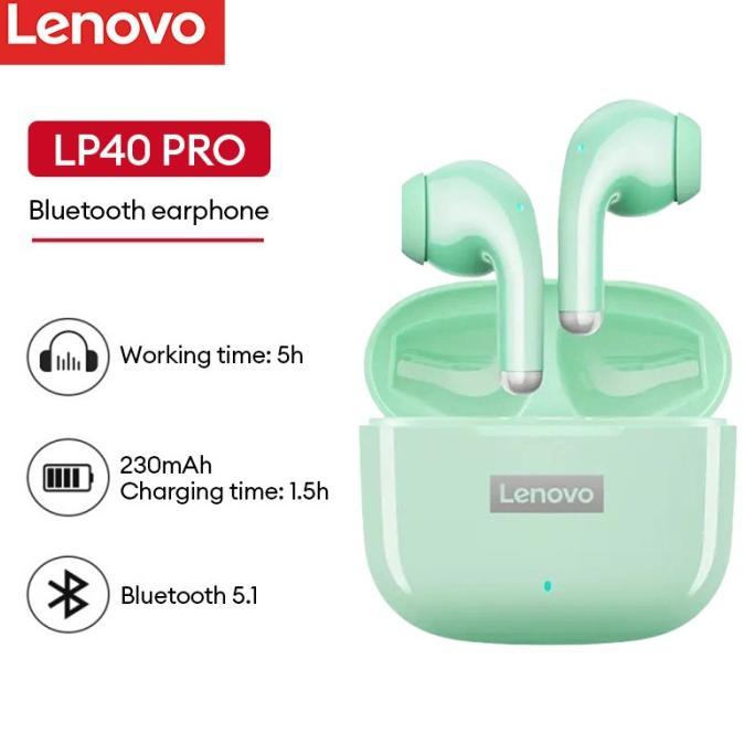 Gambar LENOVO THINKPLUS LP40 PRO TWS BLUETOOTH EARPHONE V5.1 MINI EARBUDS TERMURAH - LP40 PRO-hijau dari plsvtkejora undefined Tokopedia