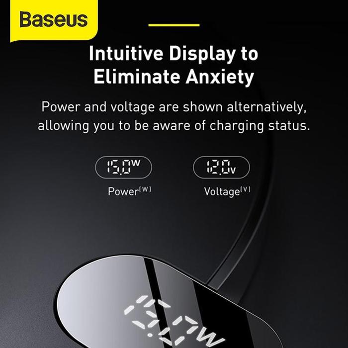Jual Top Baseus Wireless Charger Digital LED Display 15W Gen