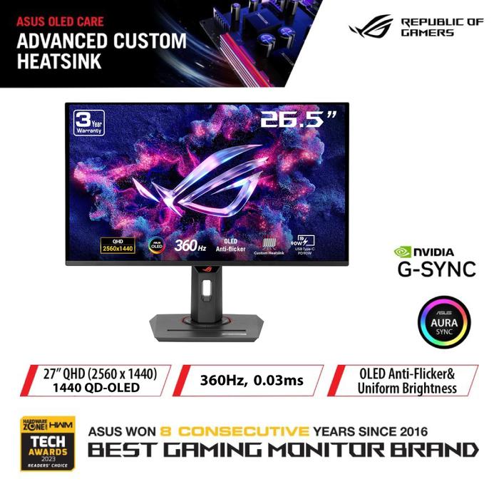 Gambar ASUS ROG Strix OLED XG27ACDNG | 27" QHD Gaming Monitor 360Hz 0.03ms dari Lezz Computech undefined Tokopedia