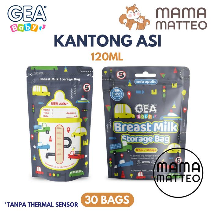 Gambar GEA Baby Kantong Asi / Breastmilk Asibag Storage 120ml Motif Pattern Wadah Penyimpanan ASI - Metrpolis 120ml dari mamamatteoid undefined Tokopedia