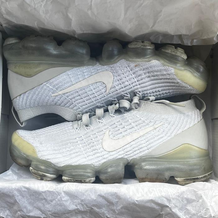 Nike Air Vapormax Flyknit Whitewhite-pure Platinum Size Women Original  Second