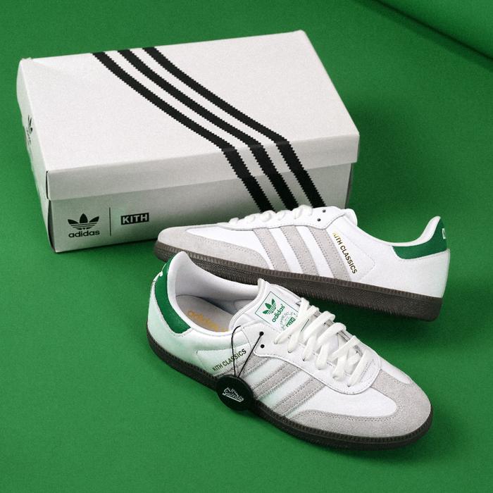 adidas gazelle silver green womens KITH SAMBA OG SNEAKER WHITE / GREEN UK7  Wylist