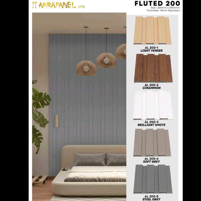 Gambar Wallpanel PVC / Wallpanel WPC / Wall Panel Akira Lite Seri Fluted Great Wave - AL 200-4 dari HomeDesign 88 undefined Tokopedia