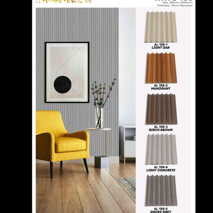 Gambar Wallpanel PVC / Wallpanel WPC / Wall Panel Akira Lite Seri Fluted Great Wave - 158-1 - 158-5 dari HomeDesign 88 undefined Tokopedia