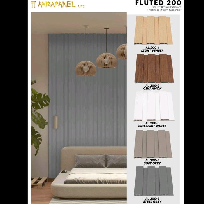 Gambar Wallpanel PVC / Wallpanel WPC / Wall Panel Akira Lite Seri Fluted Great Wave - AL 200-2 dari HomeDesign 88 undefined Tokopedia