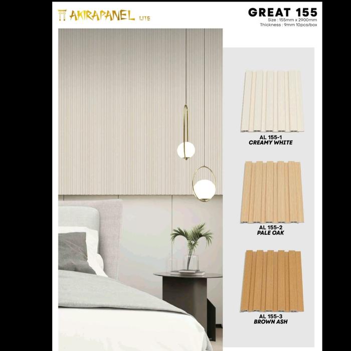 Gambar Wallpanel PVC / Wallpanel WPC / Wall Panel Akira Lite Seri Fluted Great Wave - AL 155-2 dari HomeDesign 88 undefined Tokopedia