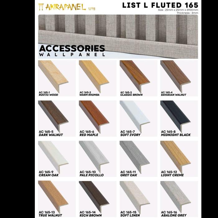 Gambar Wallpanel PVC / Wallpanel WPC / Wall Panel Akira Lite Seri Fluted Great Wave - Siku L 01-16 dari HomeDesign 88 undefined Tokopedia