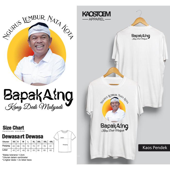 Gambar Kaos Kang Dedi Mulyadi Bapak Aing - Putih - Pendek, L dari Kaostoem undefined Tokopedia