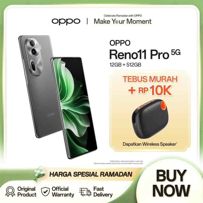Gambar OPPO Reno11 Pro 12GB/512GB (Garansi Resmi) - Hitam+TebusMrh dari OPPO Store Indonesia undefined Tokopedia