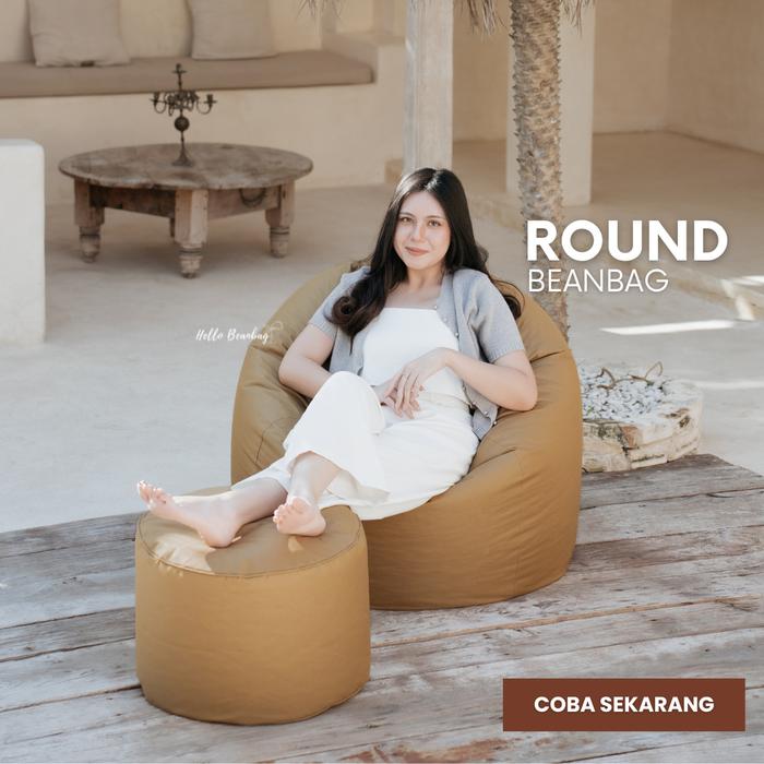 Gambar Kursi BEAN BAG bulat Plus isi - Beanbag sofa size Dewasa WATERPROOF - Cokelat dari Hello Beanbag undefined Tokopedia