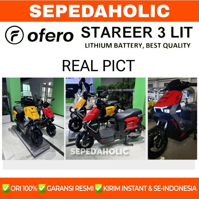 Gambar Sepeda Listrik OFERO STAREER 3 LIT LITHIUM 1000 Watt Electric E Bike - Red dari Sepedaholic undefined Tokopedia