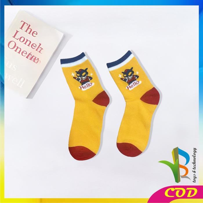 Gambar [COD] RB P629 Kaos Kaki Anak Laki laki Karakter Super Hero Kekinian / Kaos Kaki Panjang Anak Sekolah Motif Kartun Lucu Anti Slip - KUNING HELLO, M dari RB TOYS AND TECHNOLOGY undefined Tokopedia