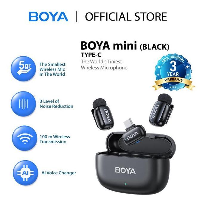 Gambar Boya Mini Mikrofon Klip Nirkabel 2.4Ghz Ultra-Mini Wireless Microphone Dengan Fitur Ai Pengubah Suara Port Lightning & Usb Tipe C Kompatibel Dengan Ponsel Pintar Siaran Langsung Vlog #Gratisongkir - Black (USB-C) dari PINTAR OFFICIAL undefined Tokopedia