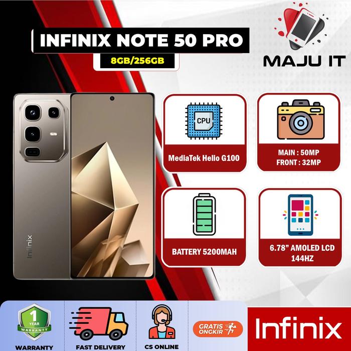 Gambar [ GU X ANDRIYADISHOP ] INFINIX NOTE 50 PRO RAM 8GB/256GB GARANSI RESMI INDONESIA - NON BUNDLE, GREY dari Gadget Universe Store undefined 5 Tokopedia
