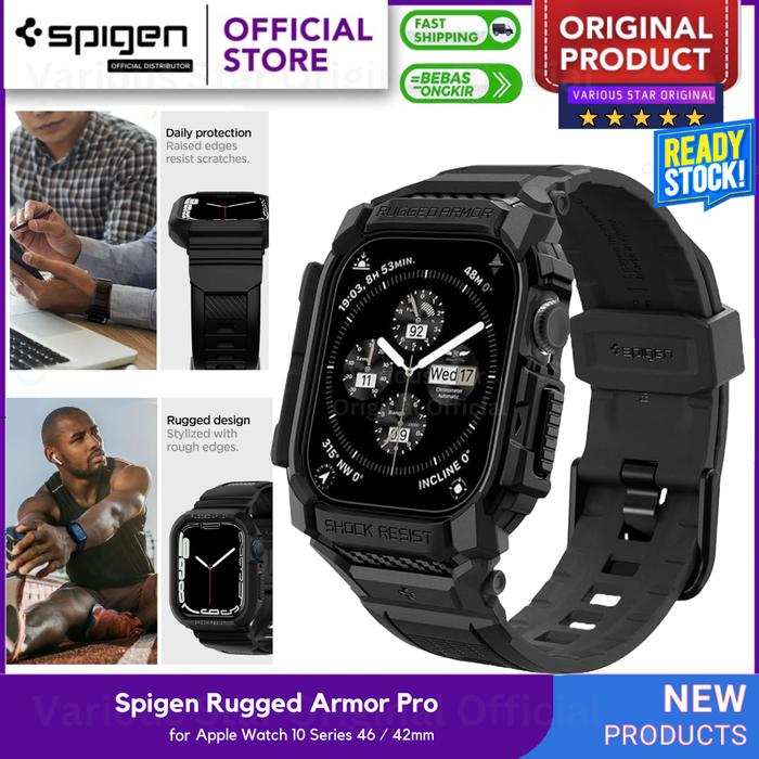 Promo ORIGINAL Strap Case Apple Watch 10 46mm 42mm Spigen Rugged