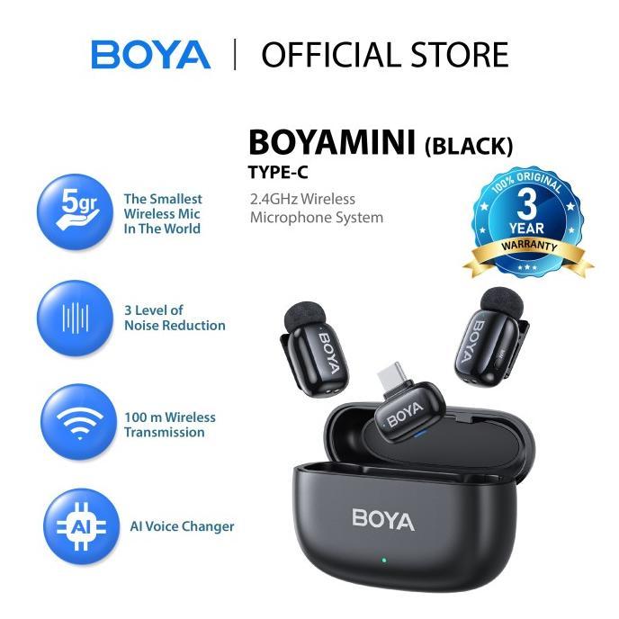 Gambar Boya Mini Mikrofon Klip Nirkabel 2.4Ghz Ultra-Mini Wireless Microphone Dengan Fitur Ai Pengubah Suara Port Lightning & Usb Tipe C Kompatibel Dengan Ponsel Pintar Siaran Langsung Vlog #Gratisongkir - Black (Type-C) dari PINTAR OFFICIAL undefined Tokopedia