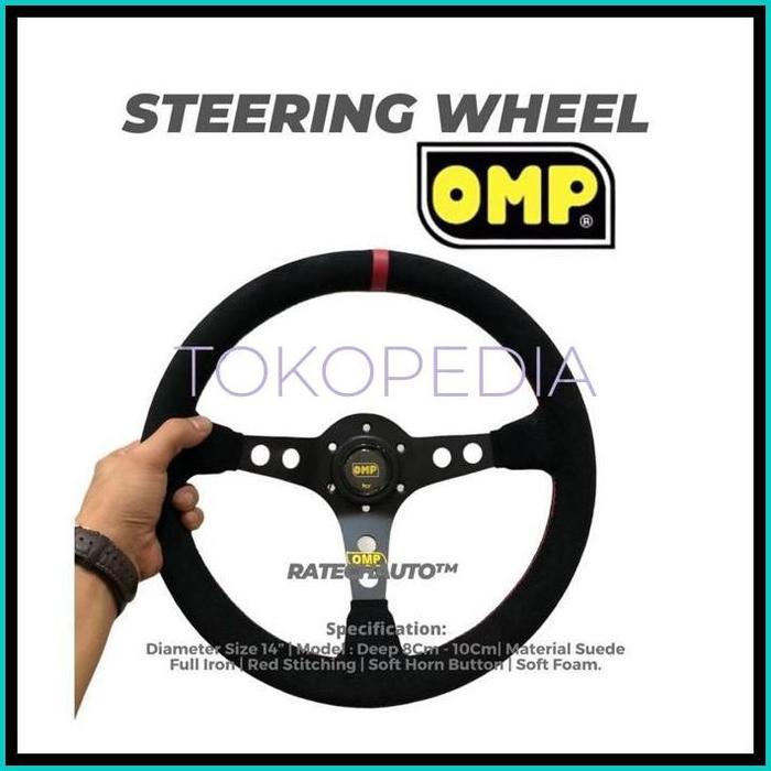 Gambar READY TERLARIS OMP CORSICA RACING STEERING WHEEL SUEDE-STIR OMP CORSICA SUEDE-STIR RACING DRIFT SLALOM DRAG - OMP SUEDE MERAH, CELONG 8CM dari veniarahmatullah undefined Tokopedia