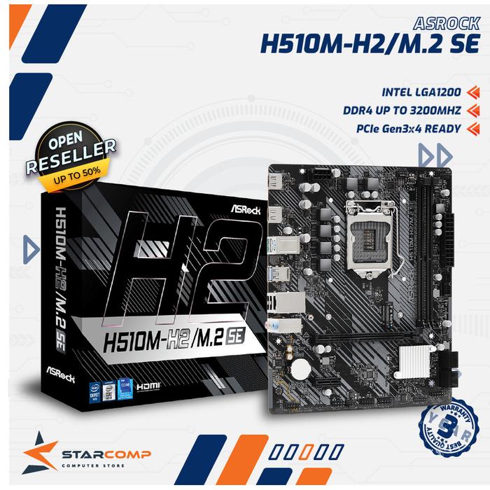 Gambar ASRock H510M-H2/M.2 SE Mainboard Intel H470 LGA 1200 DDR4 M-ATX dari Starcomp Solo undefined Tokopedia