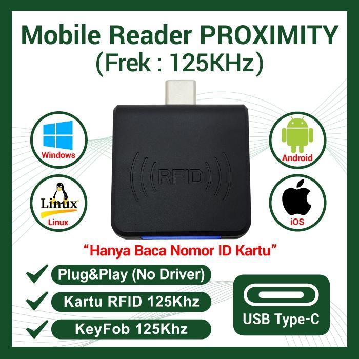 Gambar Mobile Reader Rfid Proximity Card 125Khz Port Usb Type-C No Driver Windows Android Linux Mac Terbaru Best Quality Asli 100% Original dari Battle shop* undefined Tokopedia