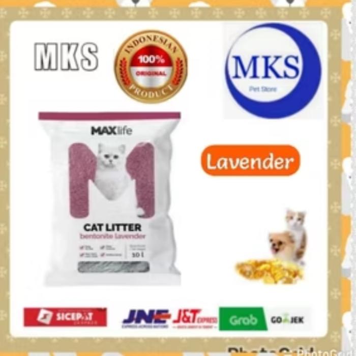 Gambar Pasir Kucing Maxlife 10lt Gumpal dan wangi - Lavender 10lt dari MKS petshop undefined Tokopedia