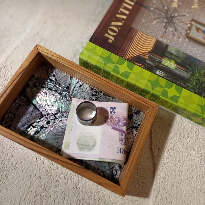 Gambar Nampan Kayu Jati Wooden tray tempat penyimpanan serbaguna perlengkapan rumah Kitchenware Souvenir - VARIAN-D dari Leolle Bali undefined Tokopedia