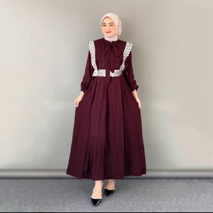 Gambar baju gamis syari wanita terbaru Kahlia Maxi Dress Termurah - Marrun, M dari Izdihaar_Store22 undefined Tokopedia