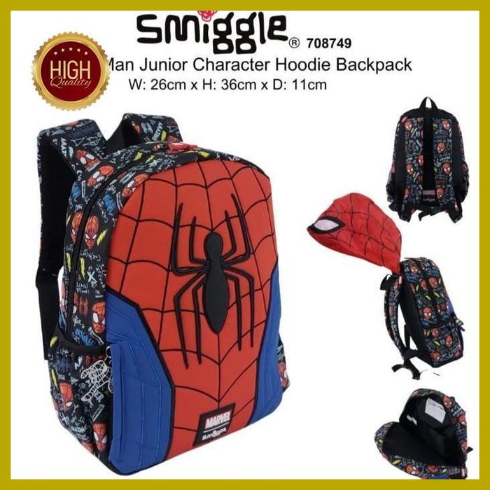 Gambar tas backpack smiggle anak tk / tas ransel anak sekolah tk best quality - SpidermanBlack dari Kesya Mall Pedia undefined 4 Tokopedia