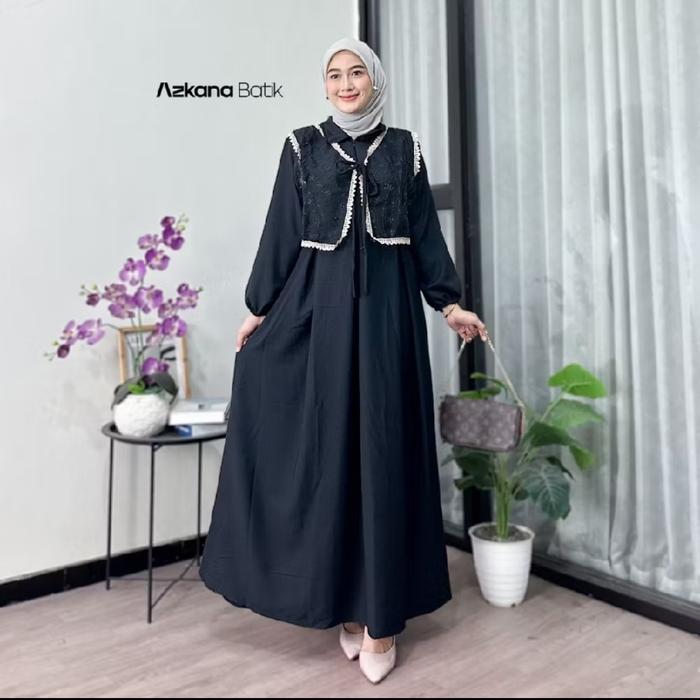 Gambar Baju Gamis Syari Wanita Terbaru Amanda Maxi Dress Termurah - Hitam, L dari Lapak Jaya22 undefined Tokopedia