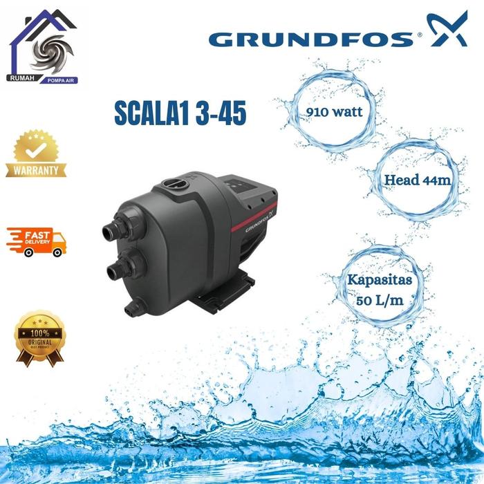 Gambar Pompa Grundfos SCALA1 3-45 / Pompa Silent Smart Pump Grundfos SCALA1 3-45 BOOSTER - Scala1 3-45 dari Rumah Pompa Air undefined Tokopedia