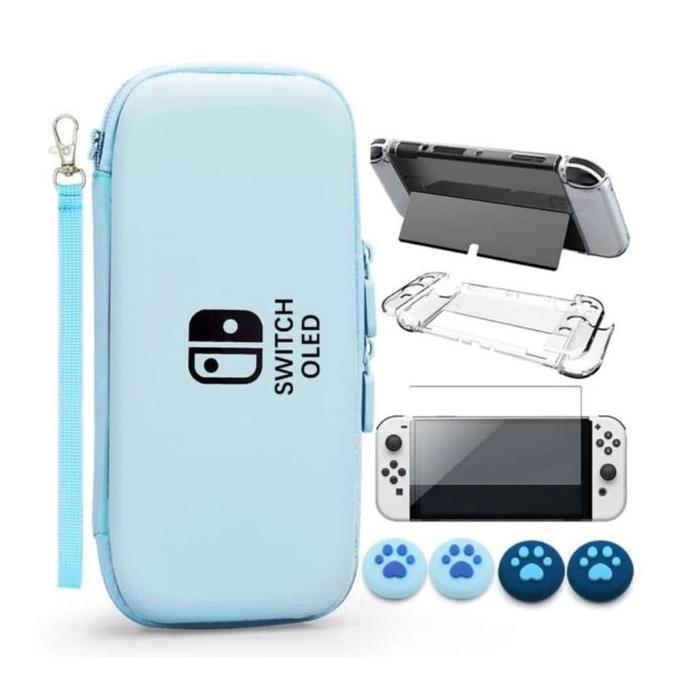 Gambar Carrying Case Travel Storage Bag Screen Protector Nintendo Switch OLED - Blue dari EC Store Jakarta undefined Tokopedia