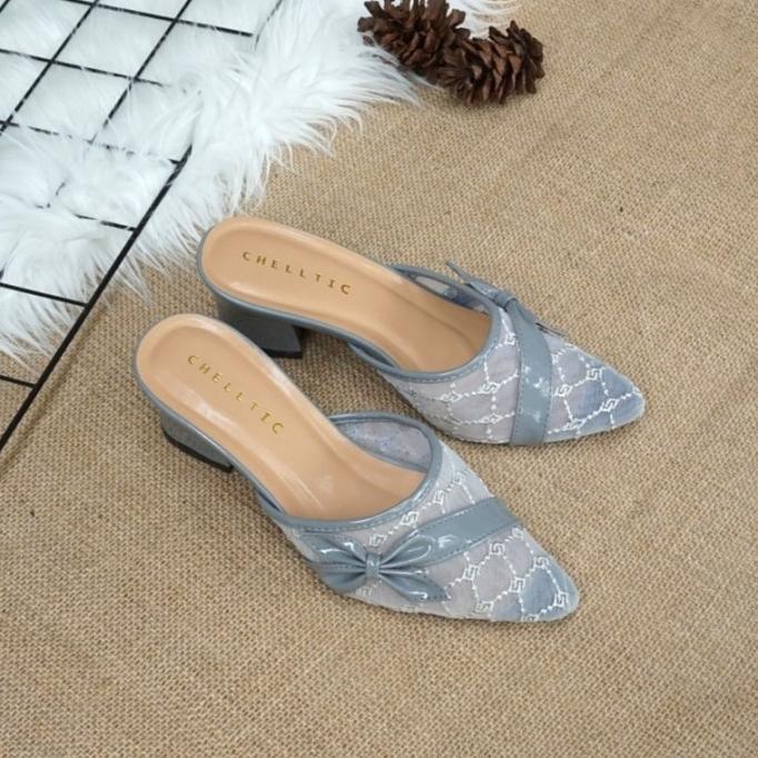 Gambar High Heels Wanita Sandal Hak Tahu Brokat Remaja Terbaru 2021 CHELLTIC - Abu-abu, 38 dari Celestial Core undefined Tokopedia