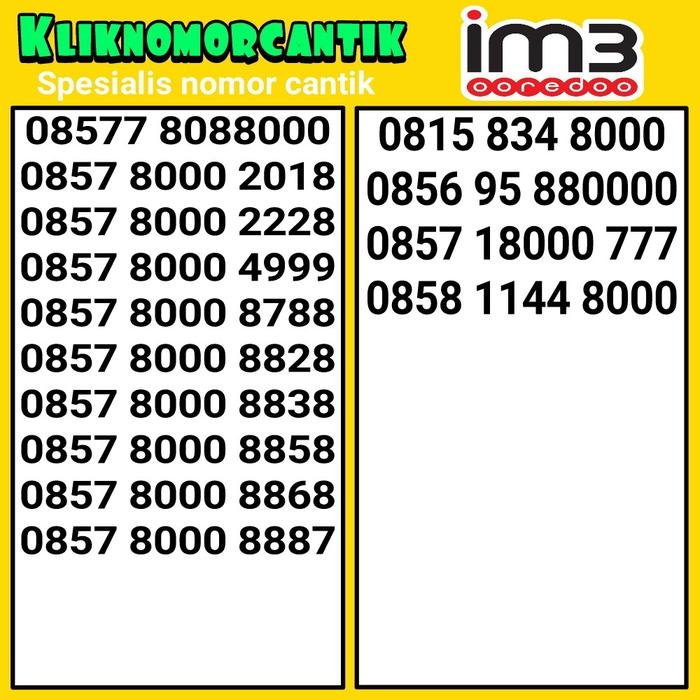 Gambar nomor cantik Indosat Ooredoo kartu perdana Indosat.123 dari kliknomorcantikcom undefined Tokopedia