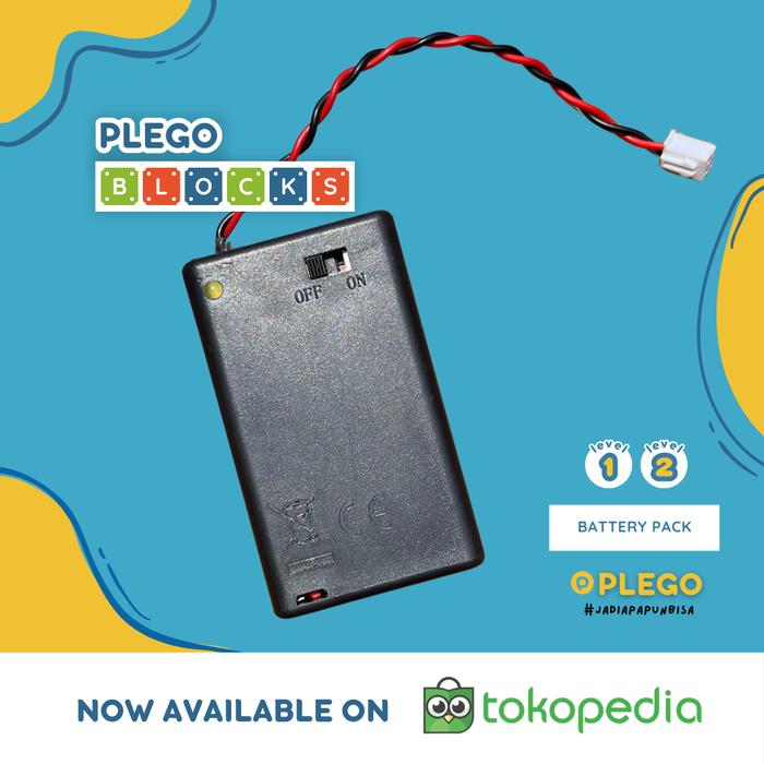 Gambar Plego Block - Media Belajar STEM Robotika - Modul Power - Battery Pack dari Plego-Indonesia undefined Tokopedia