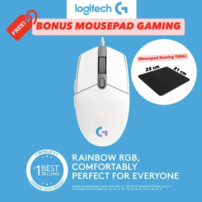 Gambar LOGITECH G102 Lightsync gaming mouse G 102 V2 - Putih dari Click & Go Tokopedia undefined Tokopedia