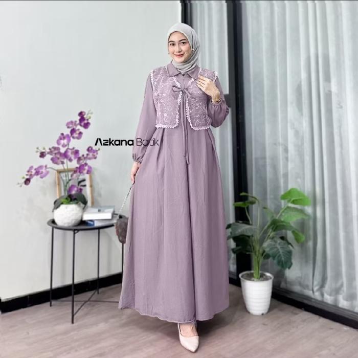 Gambar Baju Gamis Syari Wanita Terbaru Amanda Maxi Dress Termurah - Mauve, L dari Lapak Jaya22 undefined Tokopedia