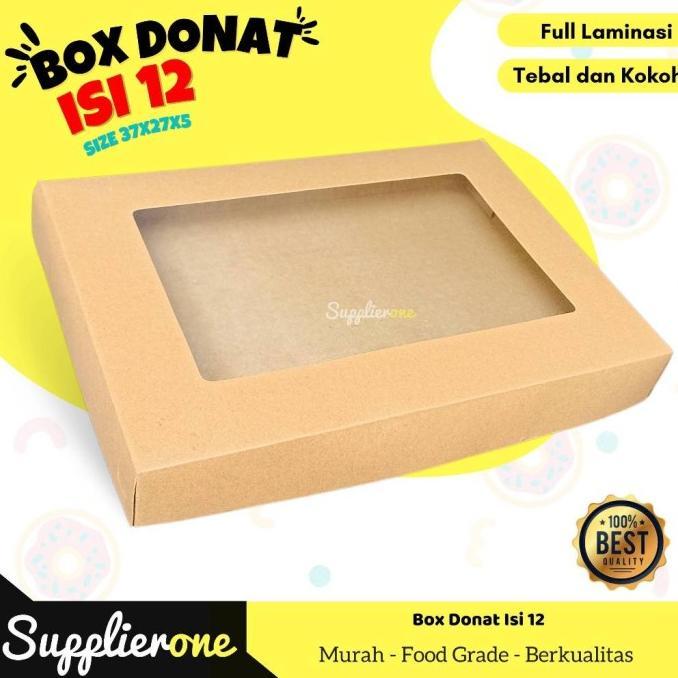 Gambar (Best Saller) Box Donat Isi 12 / Box Donat / Dus Kue / Kemasan Donat / Dus Donut Bestseller - Box 37x27x5 dari Ohana Mhall undefined Tokopedia