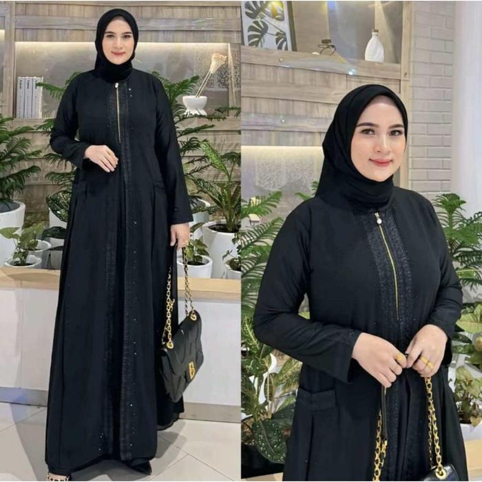 Gambar GAMIS ABAYA TURKEY HITAM BUSUI BORDIR SUNFLOWER MEWAH PAYET SWAROVSKI TERLARIS DIVVSAA.COLLECTION//COD//FREE ONGKIR - RANOV - Hitam, XXL dari RANOV STORE 1 undefined Tokopedia