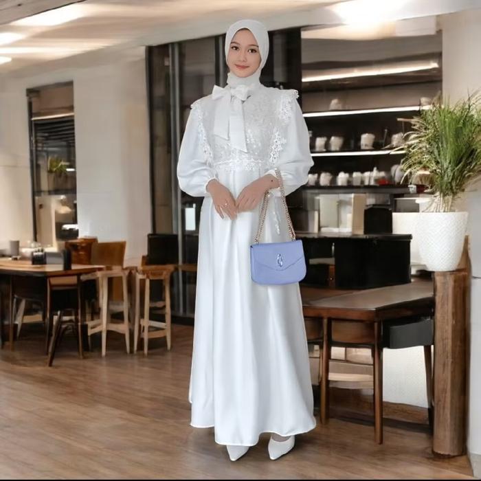 Gambar baju gamis syari wanita terbaru Kahlia Maxi Dress Termurah - Putih, XL dari Lapak Jaya22 undefined Tokopedia