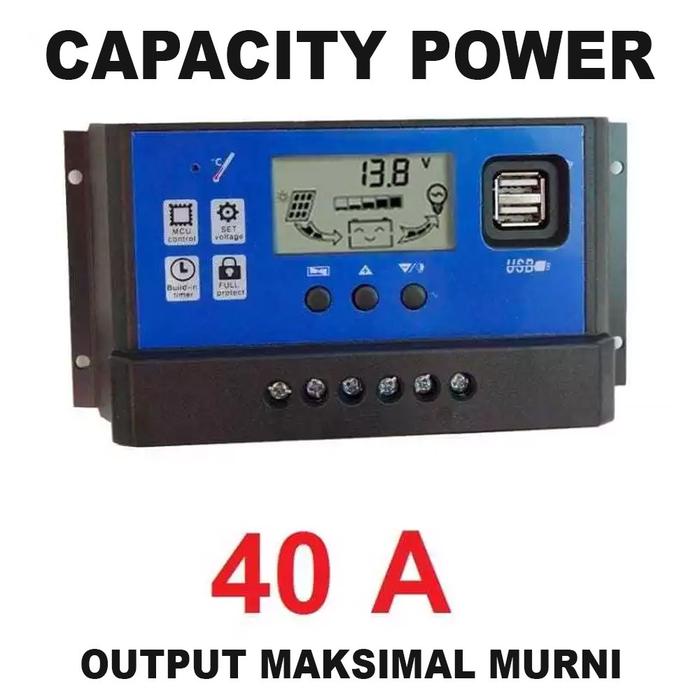 Gambar Solar Charge Controller 10A 20A 30A 60A 80A 100A Cell PWM Pengisi Daya Surya 12V24V - Empat Puluh A dari Rumixx_NEW undefined Tokopedia