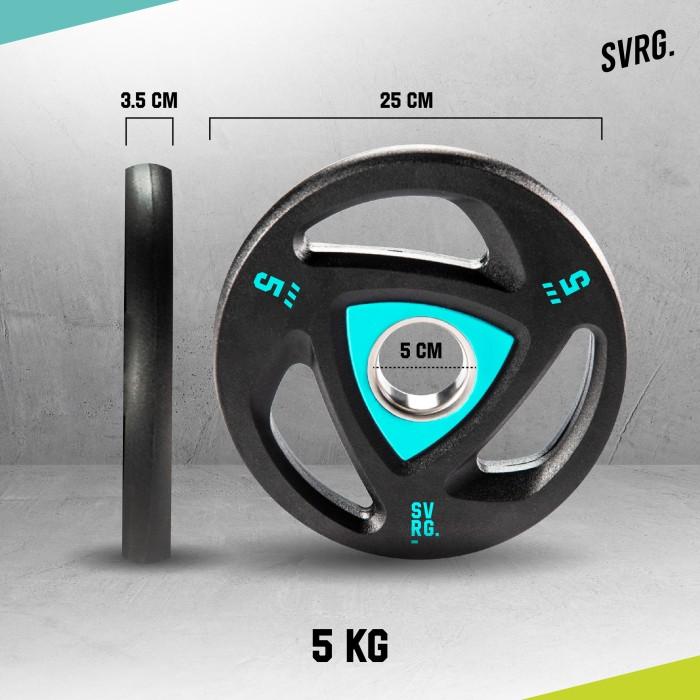 Gambar SVRG 3 Handle Bumper Plate 5 KG - 3 Grip Weight Plates - Weightlifting Gym - 1 Pair (2Pcs) - 3 Handle 5 Kg, Pcs dari SVRG Store undefined Tokopedia