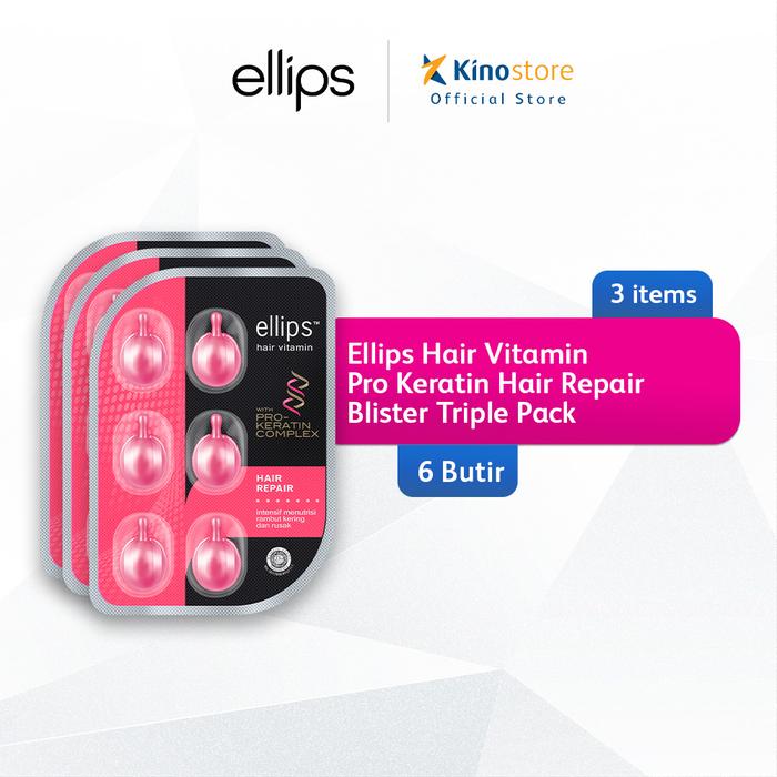 Gambar Ellips Hair Vitamin Pro Keratin Hair Repair Blister 6 Butir - Isi 3 dari Kino Official Store undefined Tokopedia
