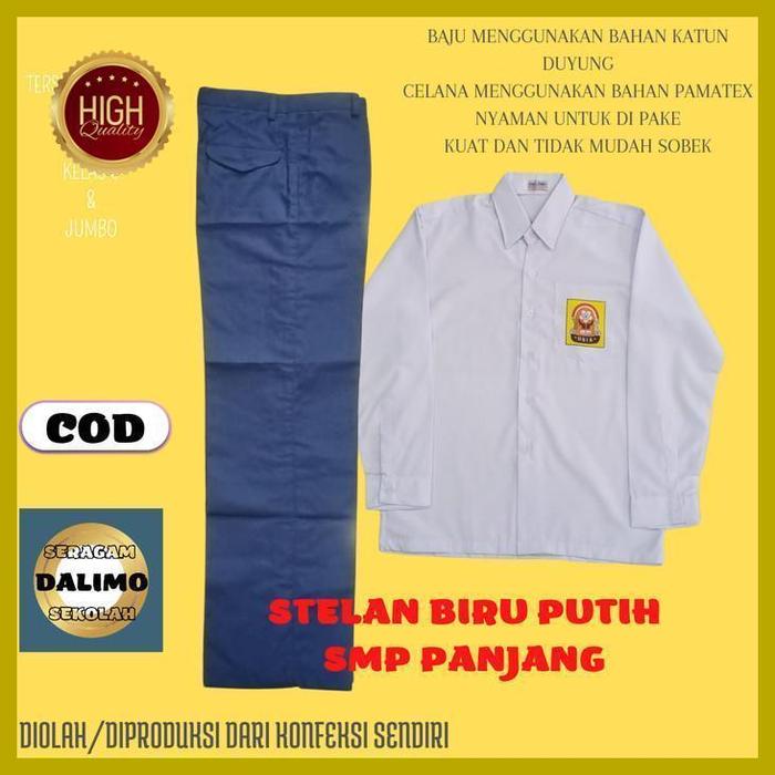 Gambar stelan seragam biru smp laki pendek panjang kelas 7-9 dan jumbo dalimo best quality - PANJANG, 7 KECIL dari Kesya Mall Pedia undefined 5 Tokopedia