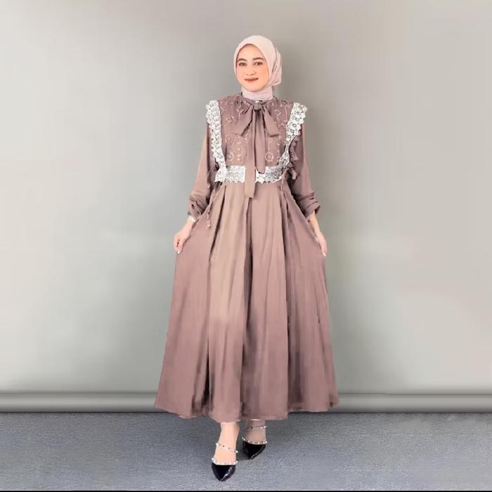 Gambar baju gamis syari wanita terbaru Kahlia Maxi Dress Termurah - Nude, XL dari Lapak Jaya22 undefined Tokopedia