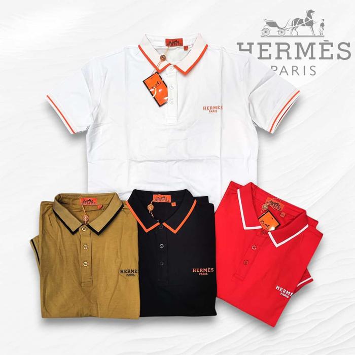 Gambar Kaos kerah Hermes bahan adem - Putih, M dari Titanium_Listi undefined Tokopedia