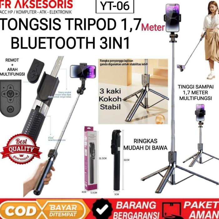 Gambar READY TERBARU SEMUA TIPE TONGSIS BLUETOOTH 3IN1 MIXIO DAN TNW TONGSIS TRIPOD BLUEOOTH 3IN1 Selfie Stick - YT06 170 CM dari SINARPART ID undefined Tokopedia