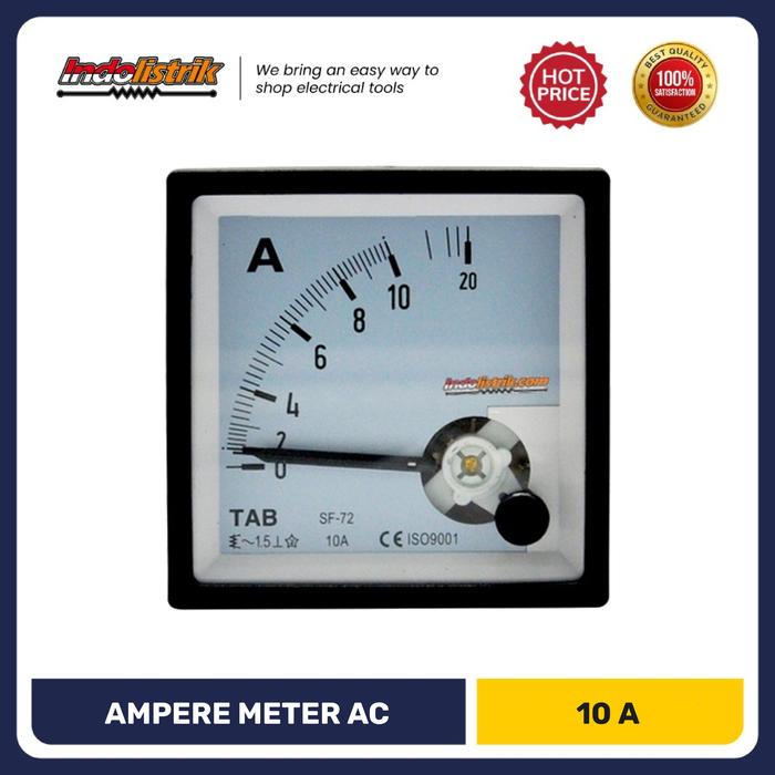 Gambar Ampere Meter Analog AC 10 A Direct 72 x 72 TAB dari INDOLISTRIK OFFICIAL TNG undefined Tokopedia
