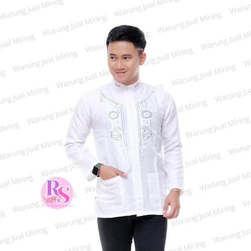 Gambar Baju Koko Lengan Panjang Bordir Klasik Kemeja Formal Kantong Dobby Kokoh Tangan Adem Dewasa Pria Laki Busana Atasan Muslim Lebaran Kurta Qurta Takwa Taqwa Tebal Murah Polos Warna Soft Putih Biru Hijau Coklat Cowok Cowo XL XXL Jumbo Hitam Jodoh Sarung Peci - Bordir Putih, M dari Rubi Shoestore undefined Tokopedia