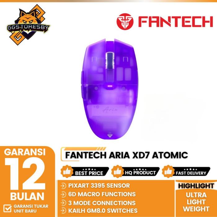Gambar FANTECH ARIA XD7 ATOMIC WIRELESS Gaming Mouse - ATOMIC PURPLE dari GGSTORESBY undefined Tokopedia